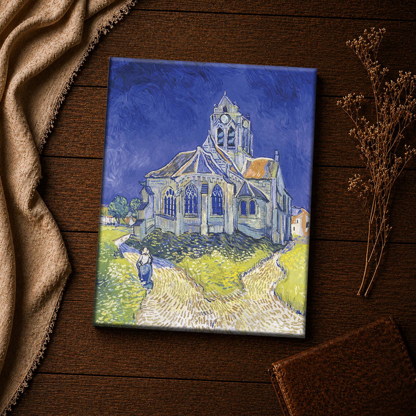 Church decor canvas print - brushwork close-up of Van Gogh's gothic tower