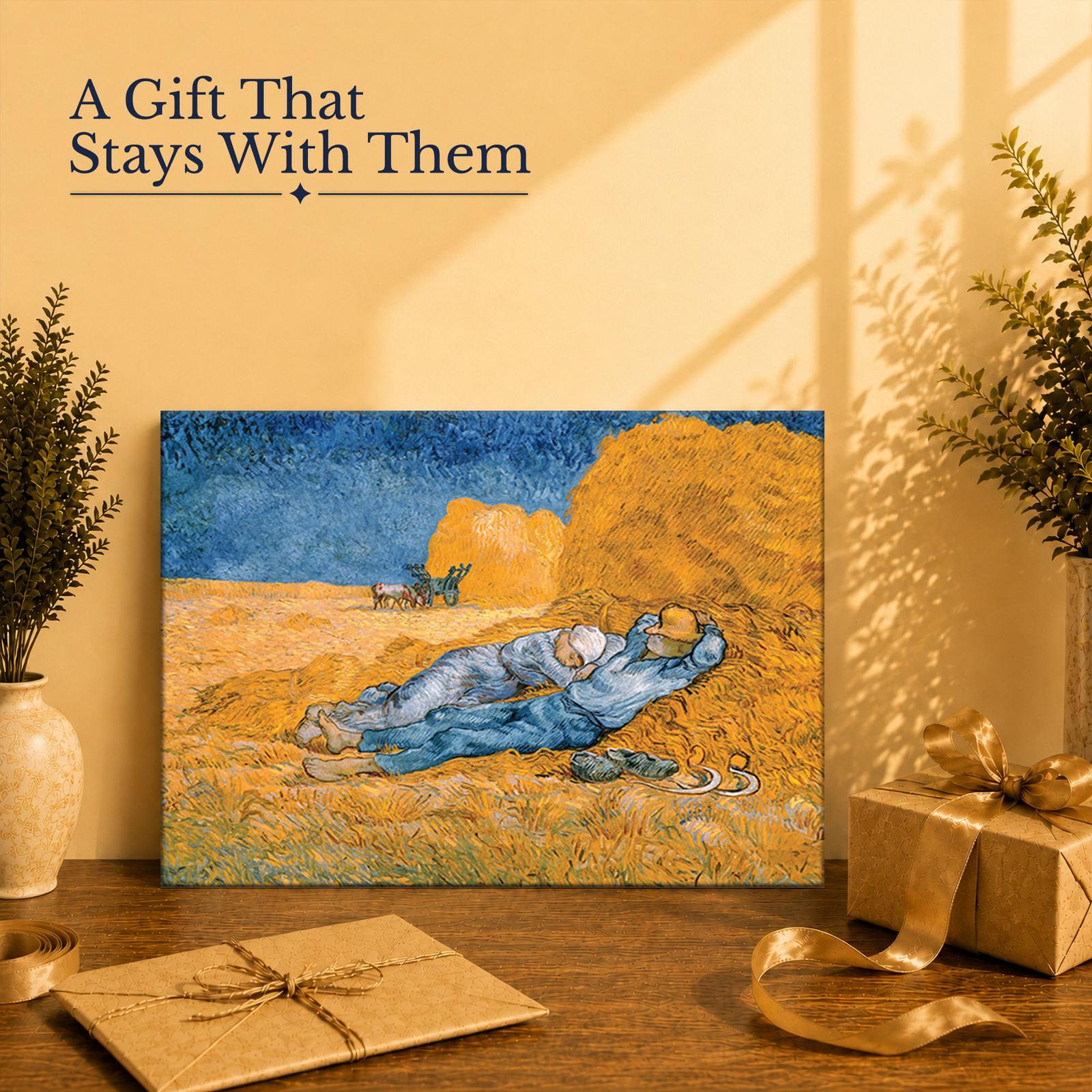 Noon Rest from Work gift - canvas print for Van Gogh and landscape art lovers