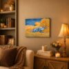 Noon Rest from Work canvas wall art displayed in a warm kitchen or dining room