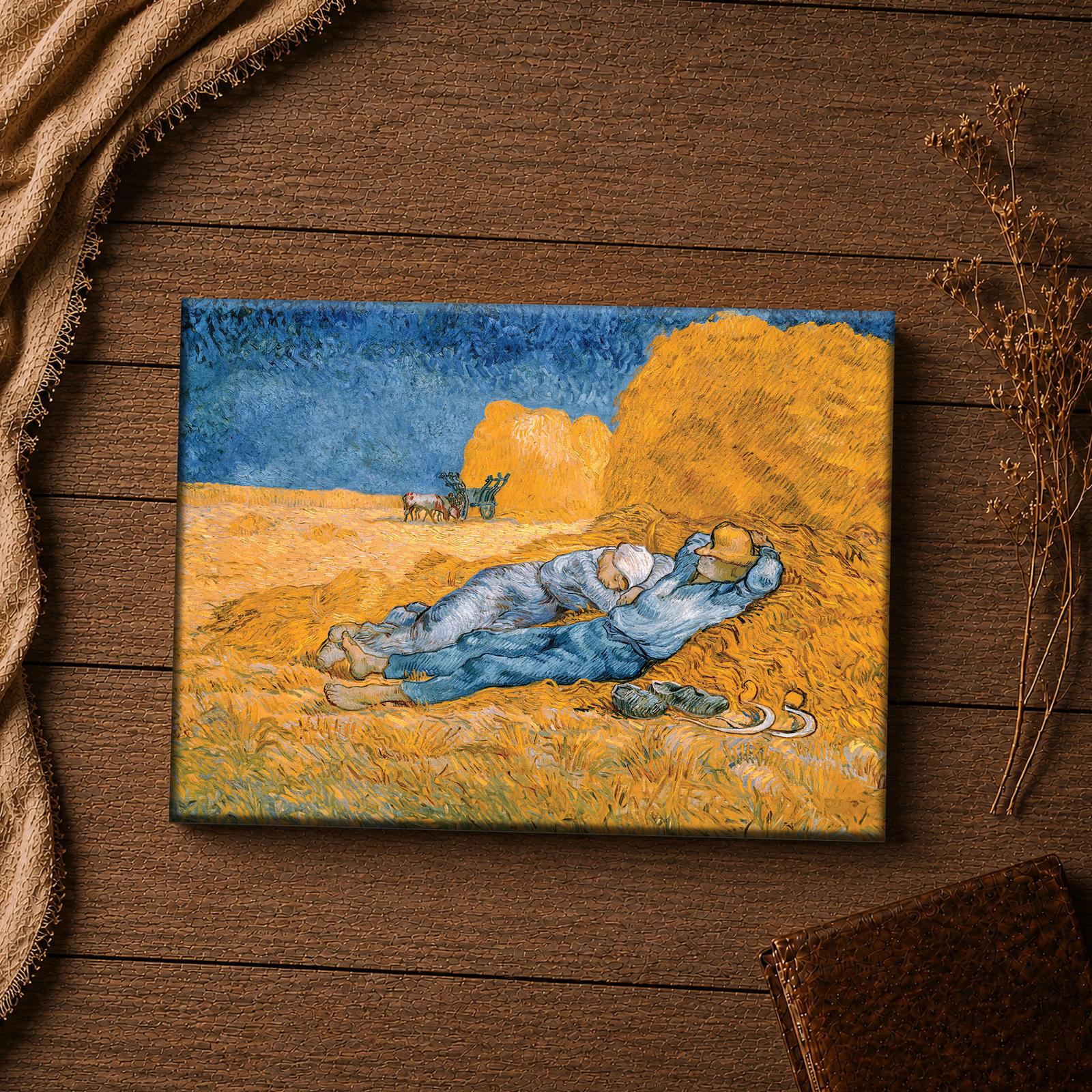 Van Gogh Noon Rest from Work canvas print - harvest inspirational wall art