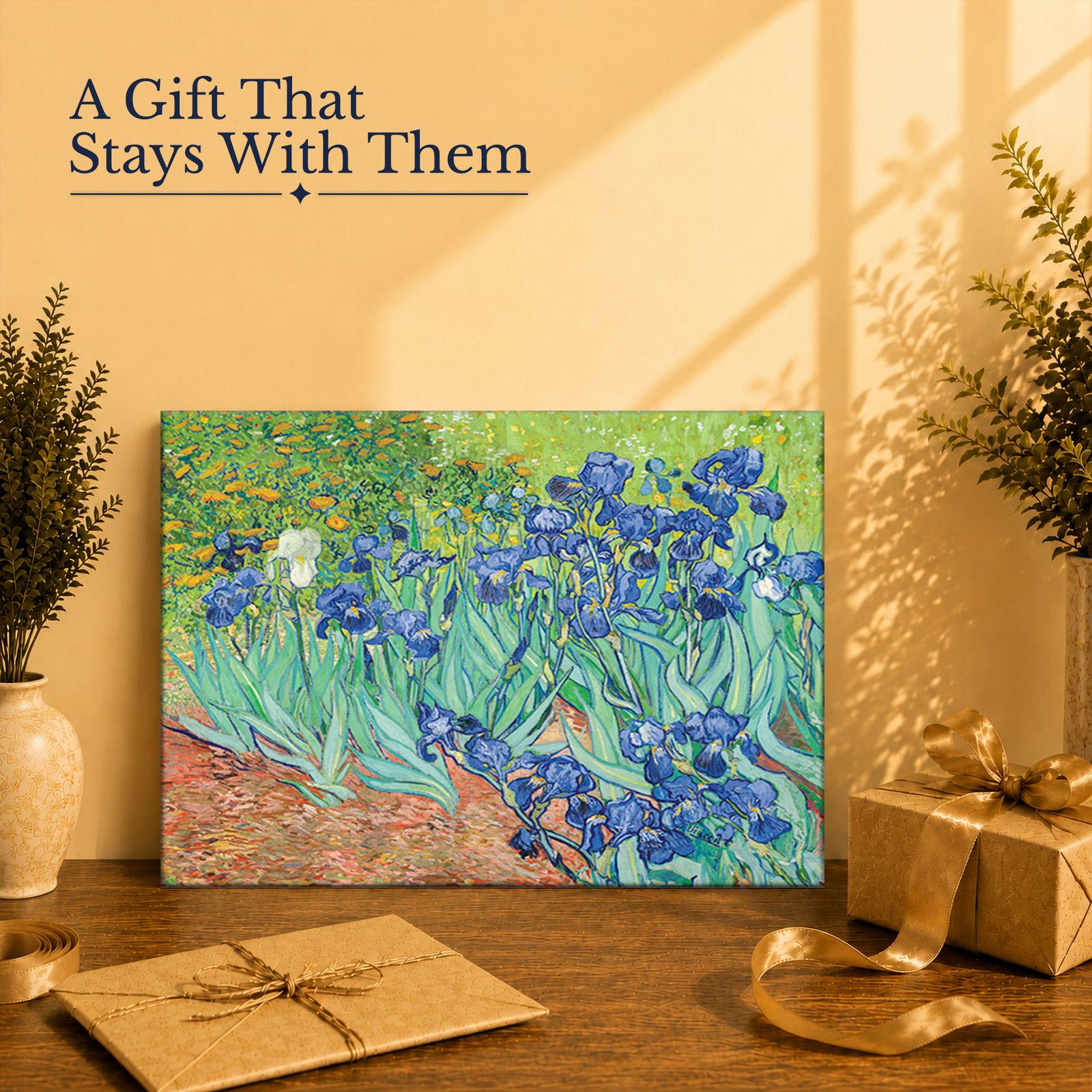 C2445C-2-11x14-1 Irises gift - canvas print for Van Gogh and garden lovers