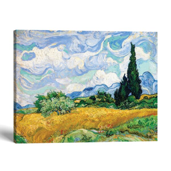 Wheat Field with Cypresses canvas print - Van Gogh landscape by Crossroads Home Decor