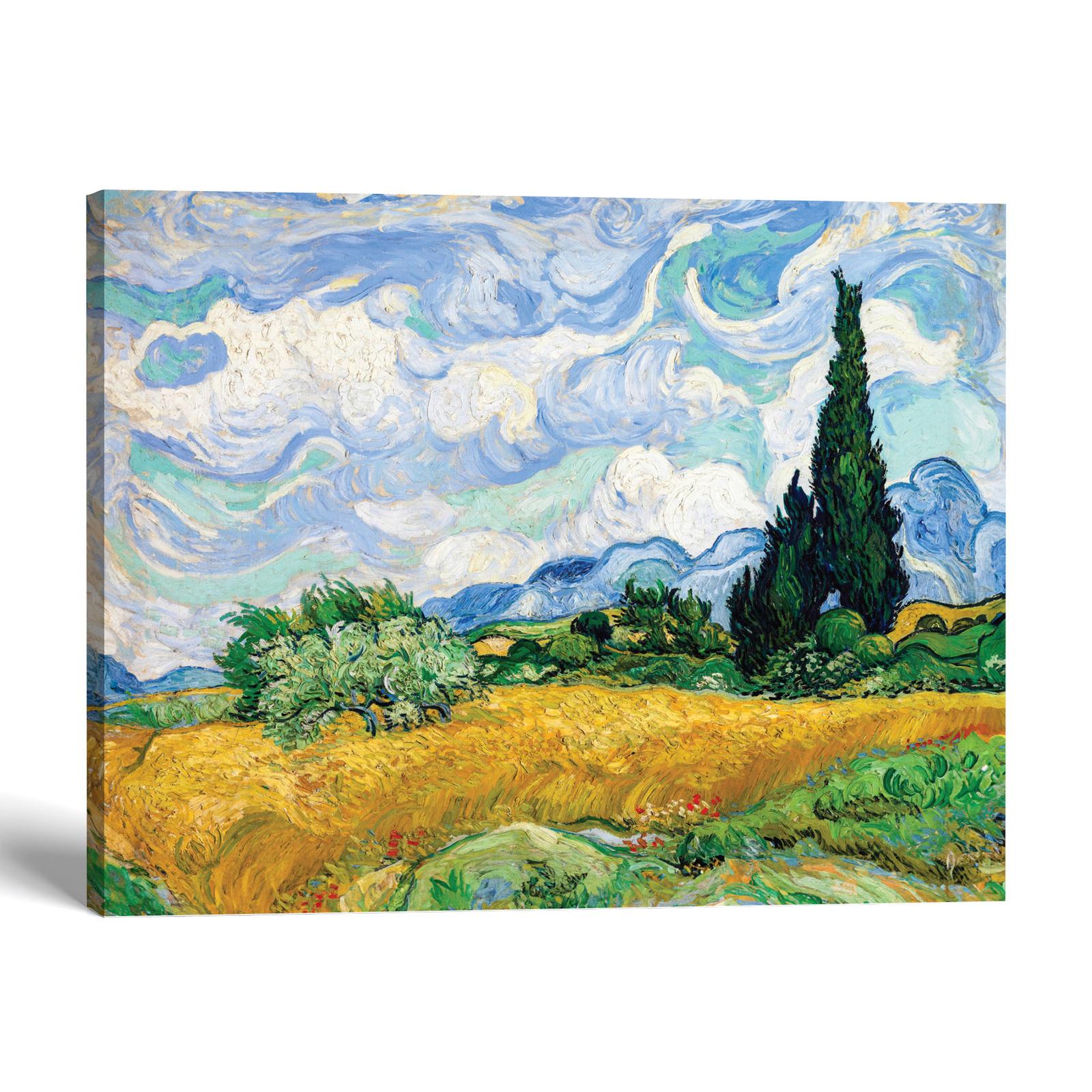 C2448C-1-11x14-1 Wheat Field with Cypresses canvas print - Van Gogh landscape by Crossroads Home Decor