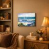 Seascape at Saintes-Maries canvas wall art displayed in a living room