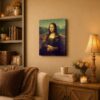 Mona Lisa canvas print displayed in a living room
