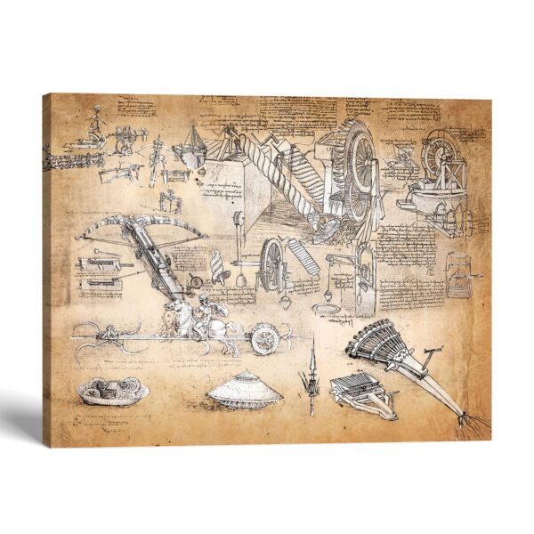 Leonardo da Vinci inventions canvas print - Crossroads Home Decor