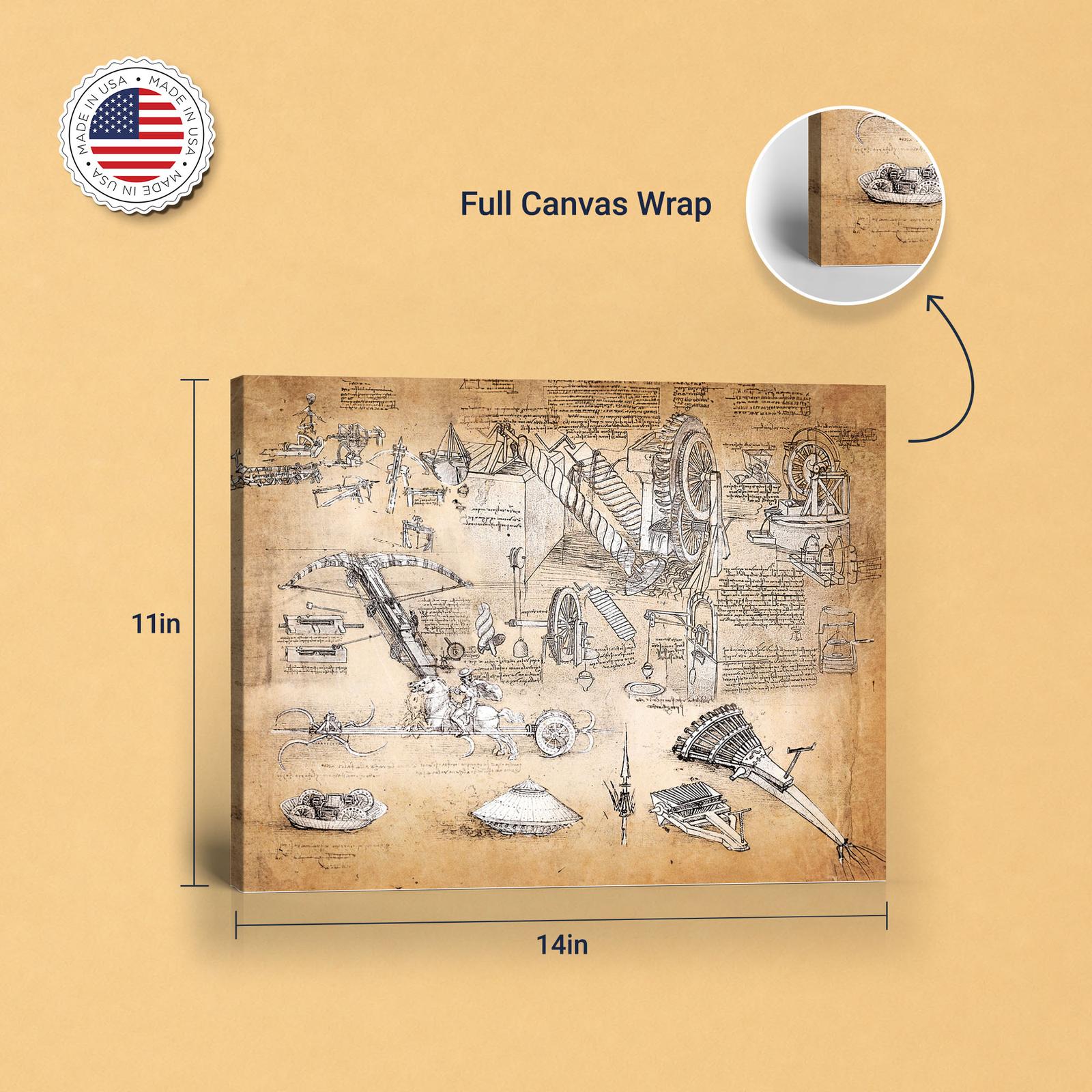 Leonardo da Vinci canvas print - gallery wrapped and floating frame styles