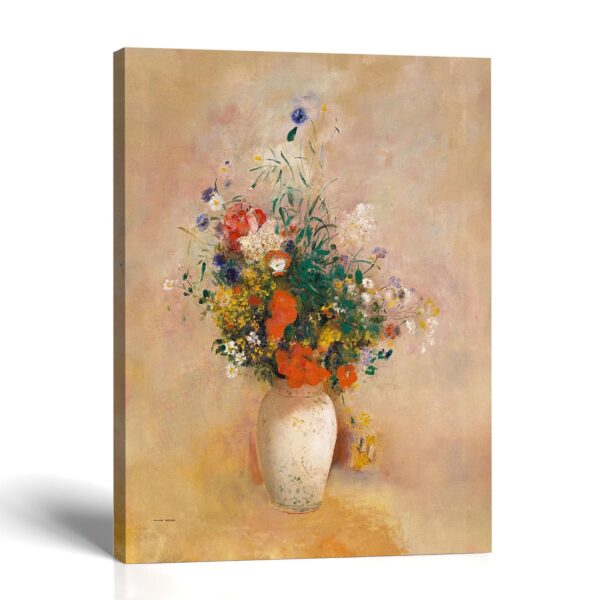 Vase of Flowers Odilon Redon canvas print - floral still life by Crossroads Home Decor