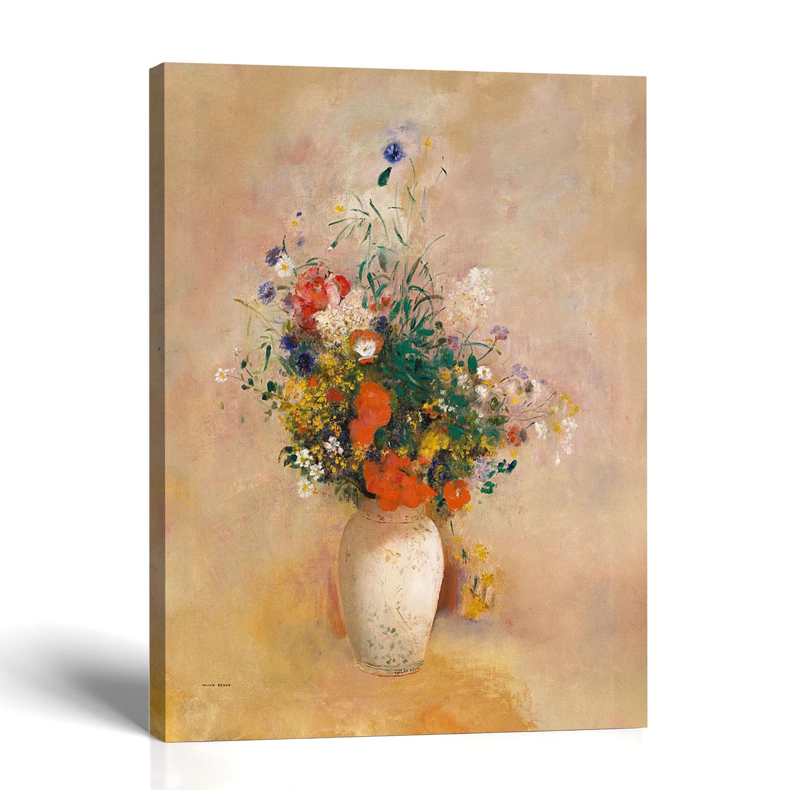 Vase of Flowers Odilon Redon canvas print - floral still life by Crossroads Home Decor