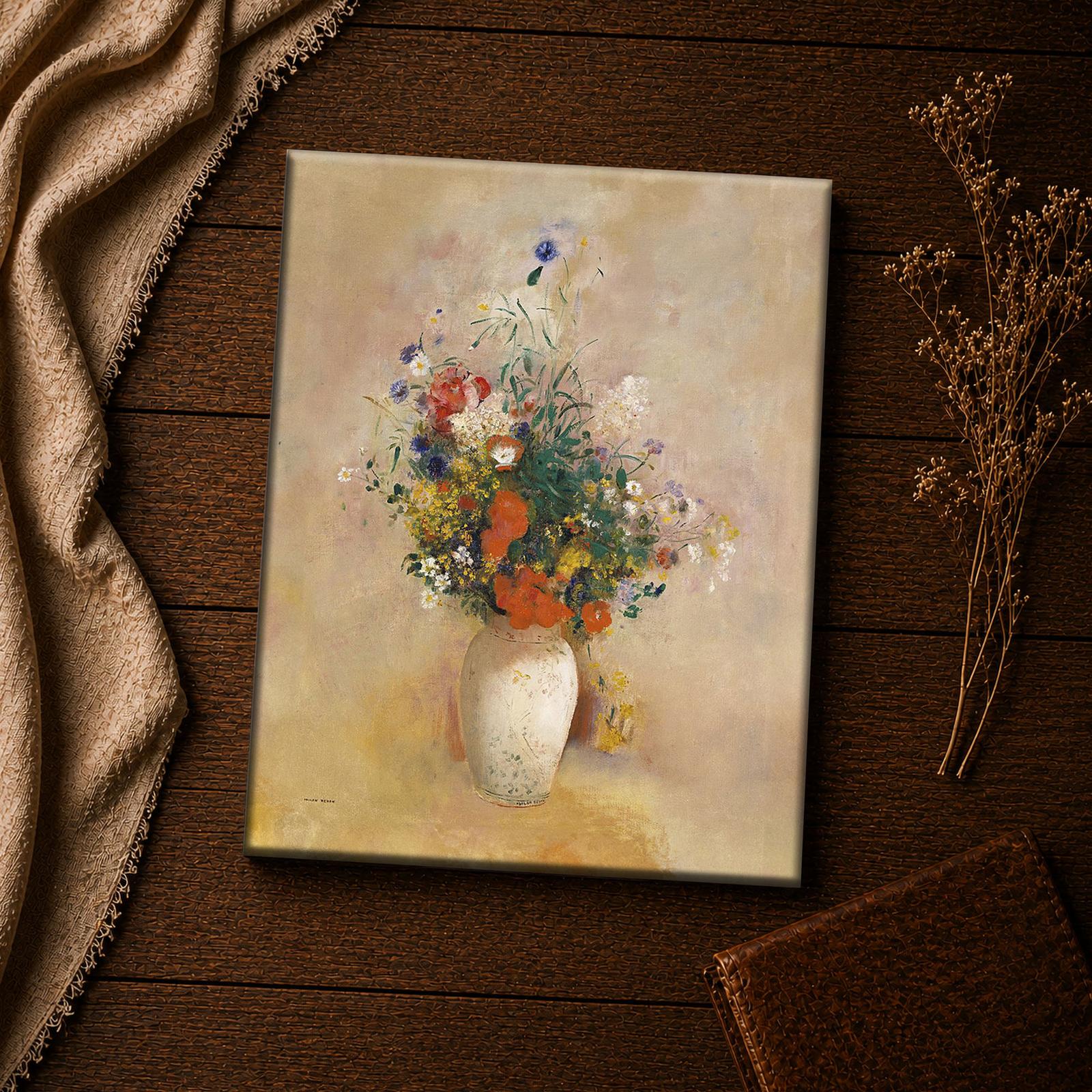 Vase of Flowers Odilon Redon canvas print - floral inspirational wall art