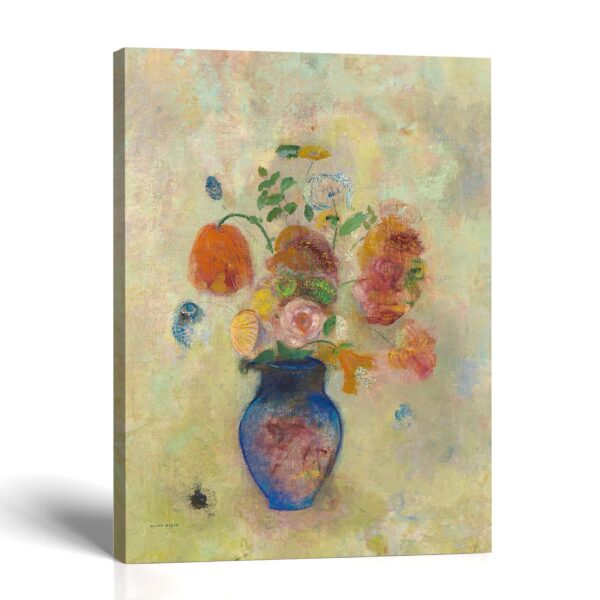 Large Vase with Flowers by Odilon Redon canvas print - floral still life by Crossroads Home Decor