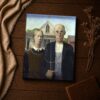 American Gothic canvas print - Grant Wood portrait detail