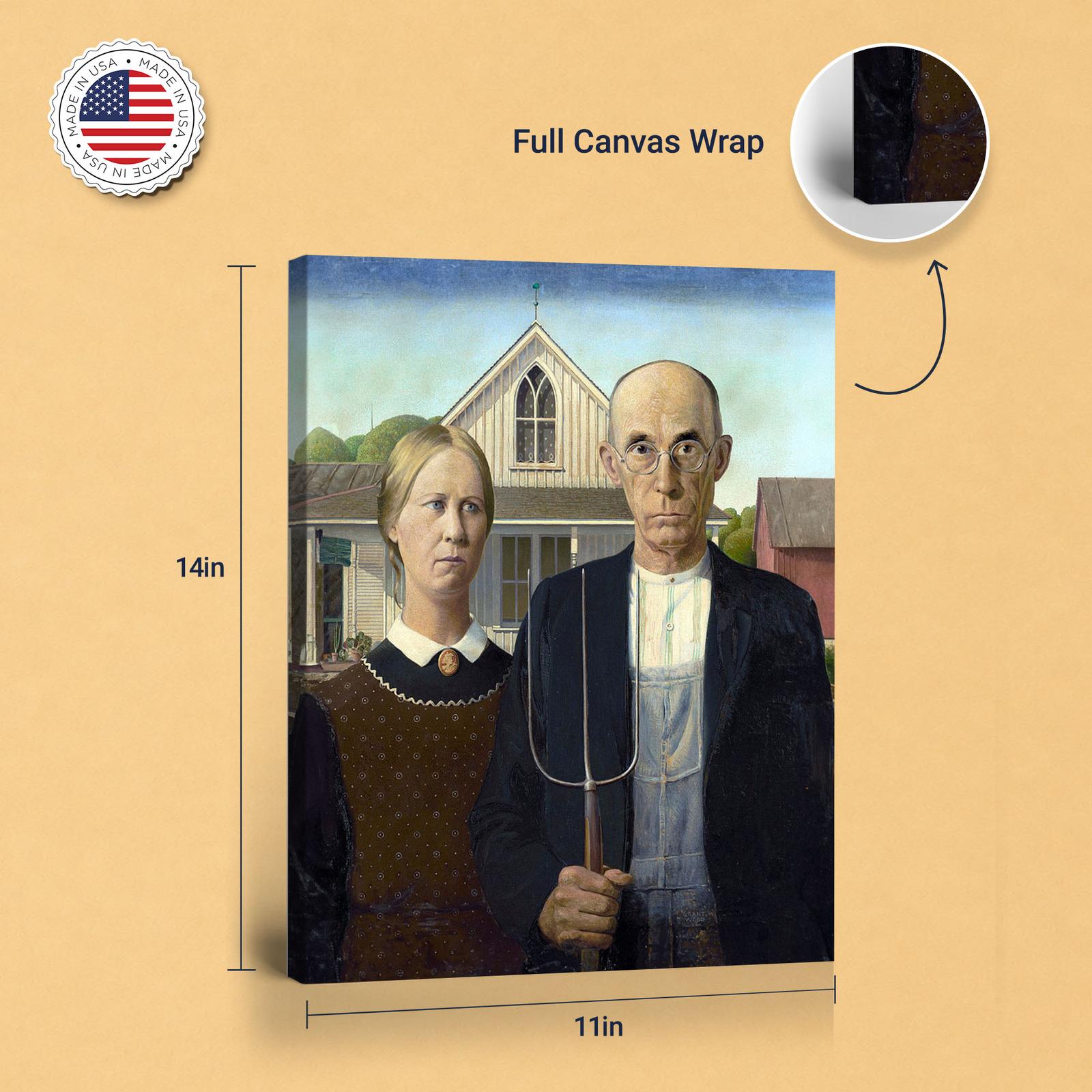 American Gothic canvas print - gallery wrapped and floating frame styles