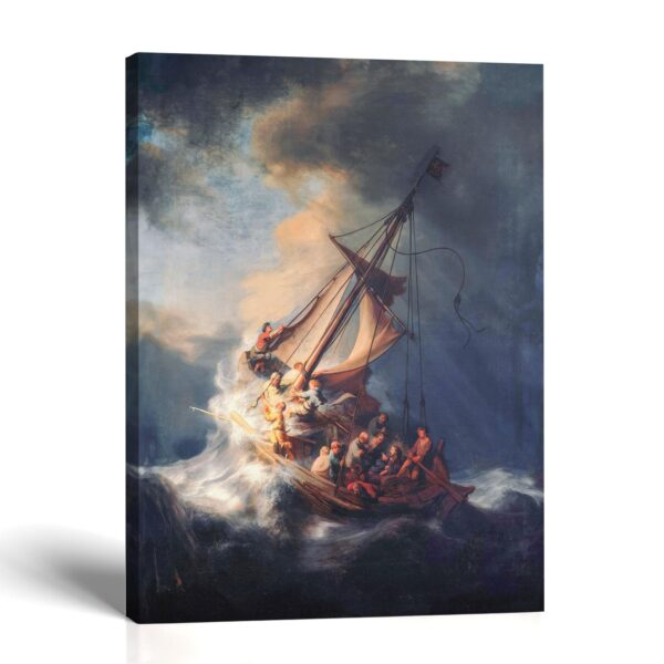 Storm on the Sea of Galilee canvas print - Rembrandt Christian wall art by Crossroads Home Decor
