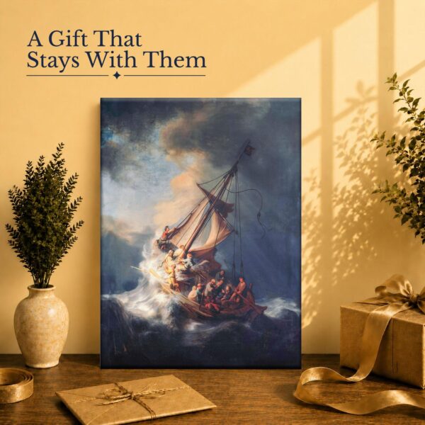 Storm on the Sea of Galilee gift - canvas print for art and faith lovers