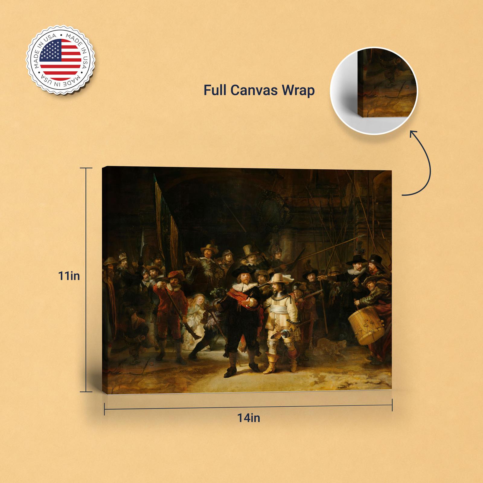 Rembrandt Night Watch canvas print - gallery wrapped and floating frame styles