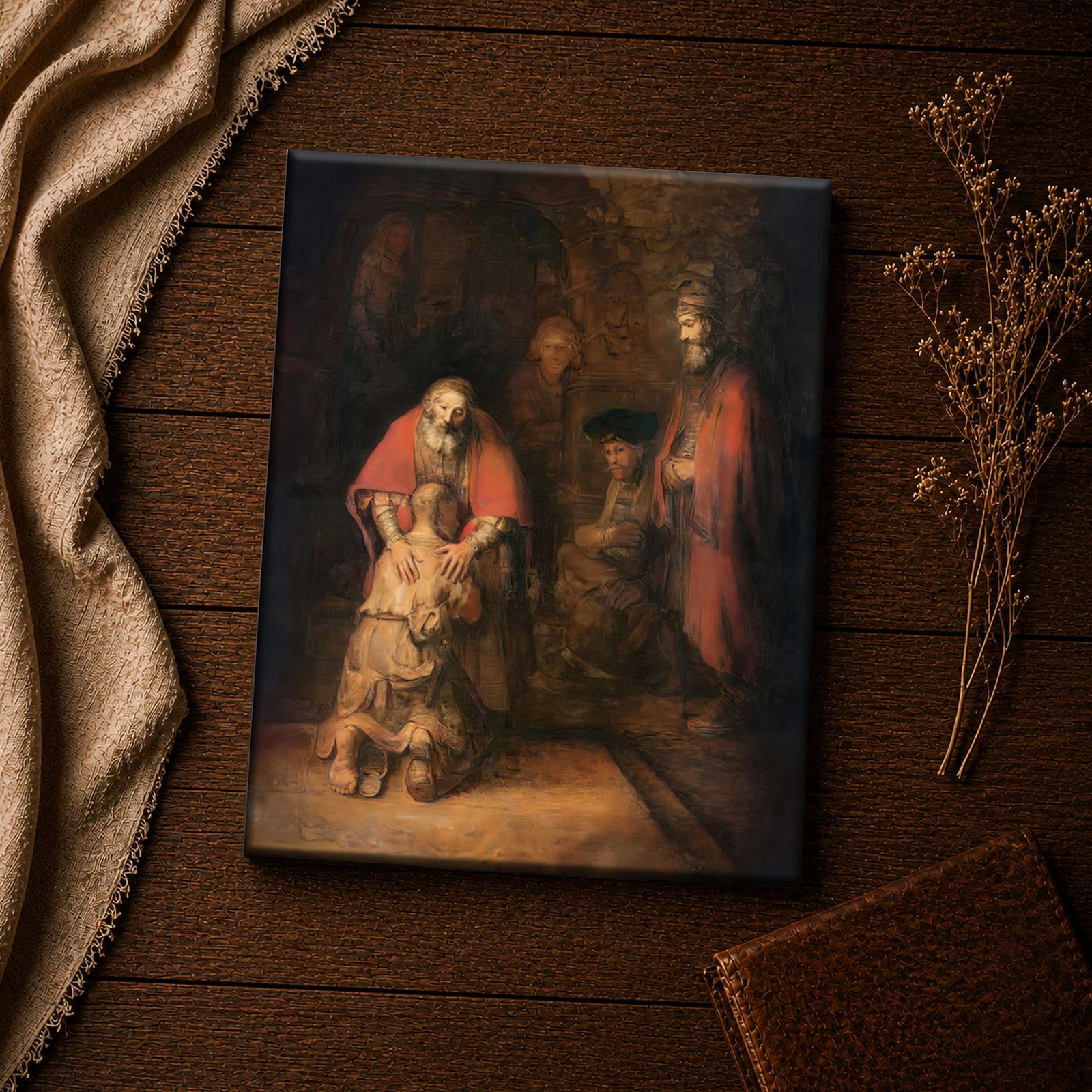 Return of the Prodigal Son canvas print - Rembrandt embrace detail