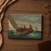 Breezing Up (A Fair Wind) canvas print close-up - Winslow Homer catboat detail
