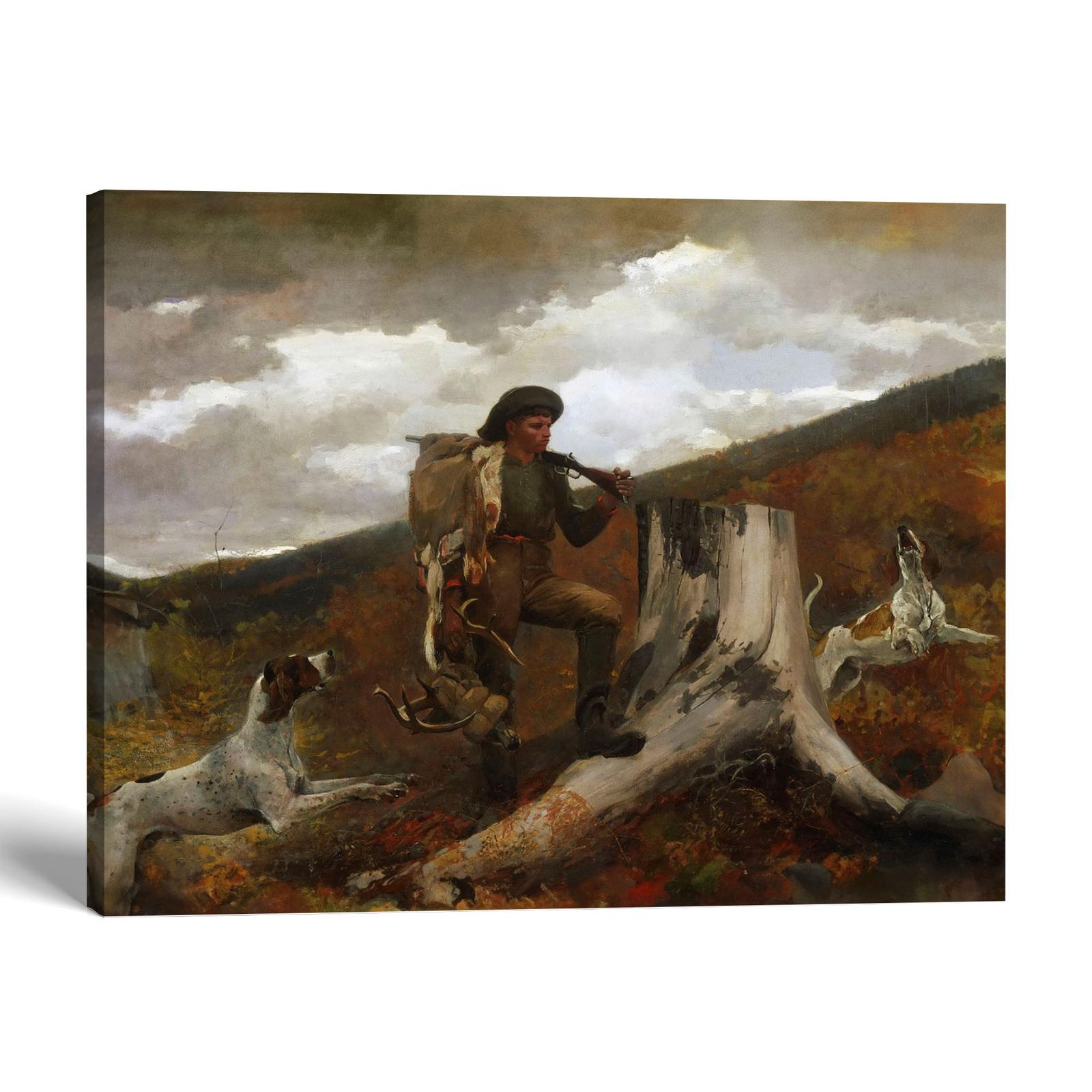 C2472C-1-11x14-1 Huntsman and Dogs canvas print - Winslow Homer Adirondack wall art by Crossroads Home Decor