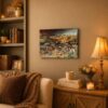 The Triumph of Death canvas wall art displayed in a study