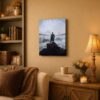 Wanderer Above the Sea of Fog canvas wall art displayed in a living room
