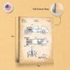 Harry Miller race car patent canvas - gallery wrapped canvas edge detail