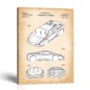 Lamborghini patent canvas print - 2004 sports car body drawing by Crossroads Home Decor