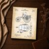 1888 antique car patent canvas print - vintage motorcar blueprint wall art