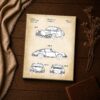1964 Porsche 911 patent canvas print - vintage sports car blueprint wall art