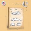 Porsche 911 patent canvas - gallery wrapped canvas edge detail