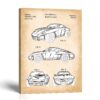 Sports car body patent canvas print - 1992 design patent by Crossroads Home Decor