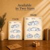 Sports car body patent canvas art - Made in USA family-owned wall decor
