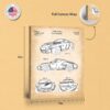 Sports car body patent canvas - gallery wrapped canvas edge detail