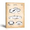 Convertible sports car patent canvas print - 1995 roadster design by Crossroads Home Decor