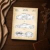 C2511C-4-11x14-1 2018 supercar patent canvas print - vintage sports car blueprint wall art