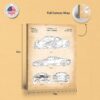 C2511C-8-11X14 Supercar patent canvas - gallery wrapped canvas edge detail