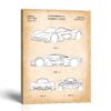 Hypercar patent canvas print - 2018 teardrop-canopy design by Crossroads Home Decor