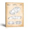 Italian supercar patent canvas print - 2018 faceted wedge design by Crossroads Home Decor