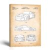 German sports car patent canvas print - 2018 rear wing design by Crossroads Home Decor