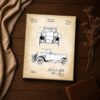 1920 touring car patent canvas print - antique automobile blueprint art