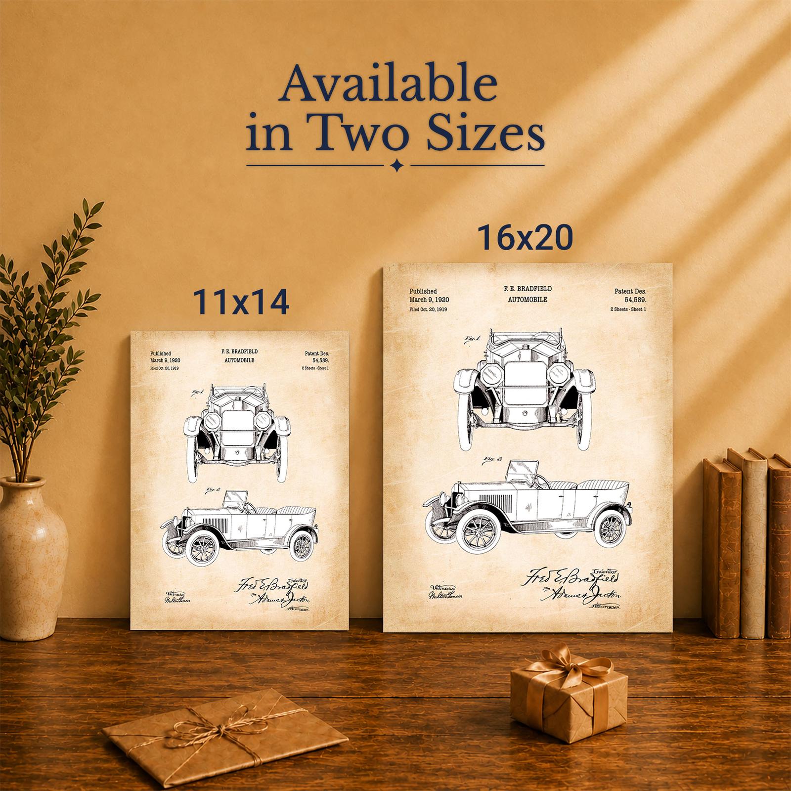 Made in USA family-owned 1920 touring car wall decor