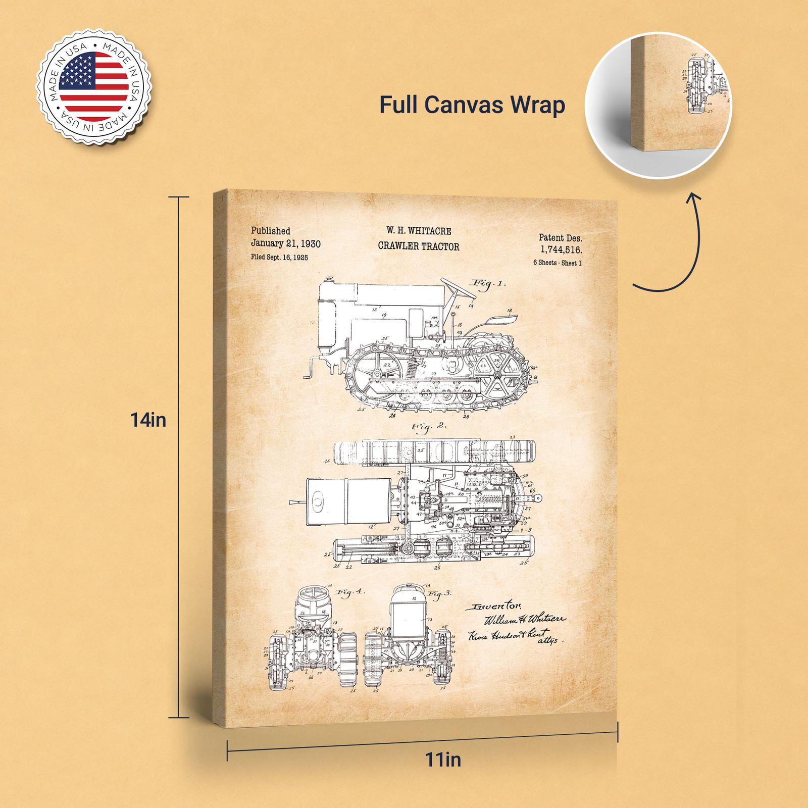 Crawler tractor canvas print - gallery wrapped canvas edge detail