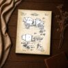Cement mixer patent print - close-up of the labeled gearbox drawing