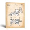 Backhoe loader patent canvas print - 1993 patent drawing by Crossroads Home Decor