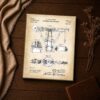 Jib crane patent print - close-up of the 1891 engineering drawing