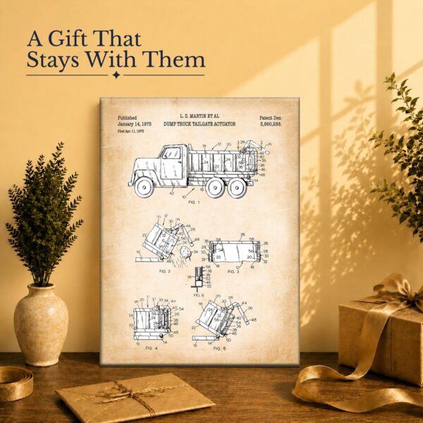 Construction truck wall art for a contractor's office or workshop