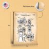 Milling machine patent art - gallery wrapped canvas edge detail