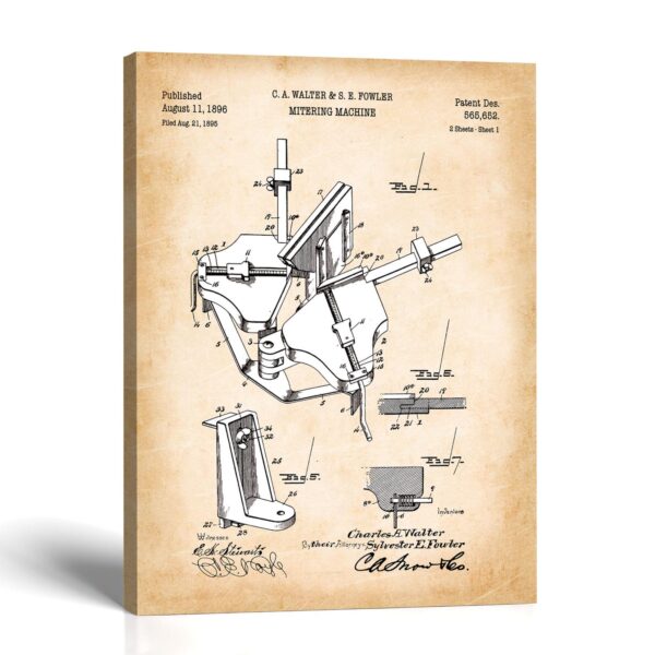 Woodworking patent canvas print by Crossroads Home Decor