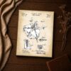 Antique woodworking tool print - corner-joining jig closeup