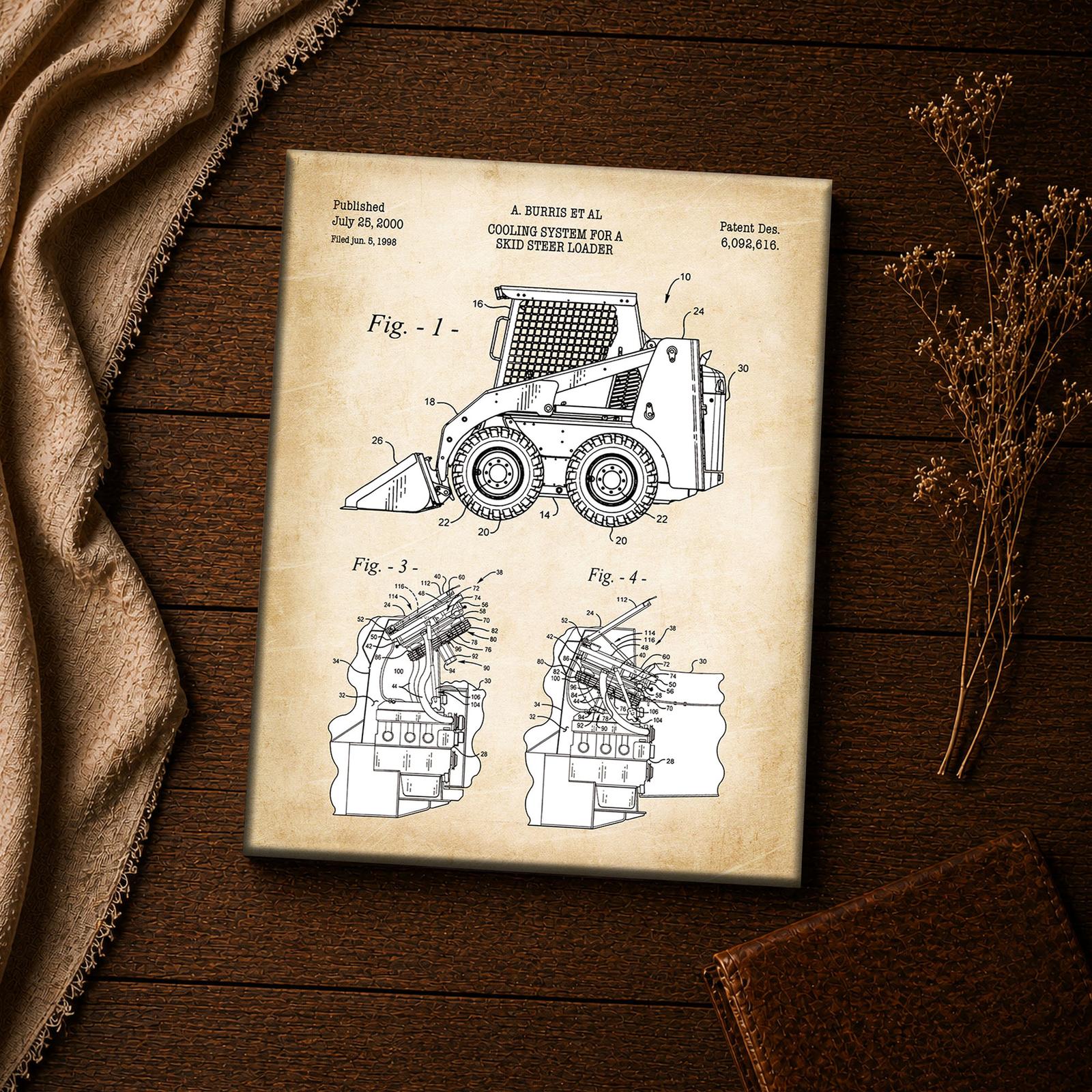 C2532C-4-11x14-1 Skid steer patent print - close-up of the 2000 engineering drawing
